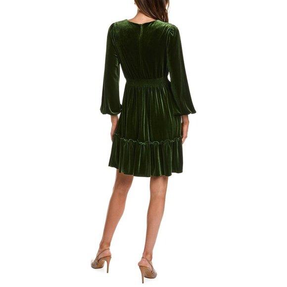 Taylor womens Velvet Mini Dress, Size 16 MSRP $118 Green - Picture 2 of 2